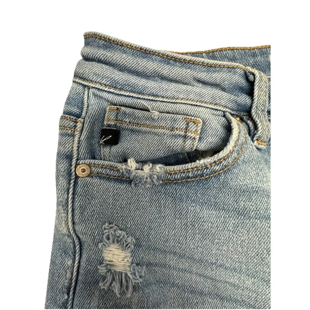 KanCan Jeans Womens Estilo High Rise Denim Blue Distressed Medium Wash Sz 7 27 - Picture 6 of 10
